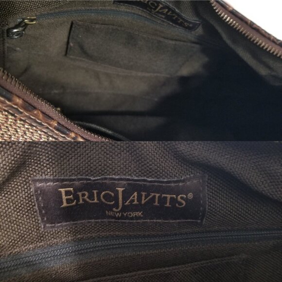 Vintage Eric Javits New York Gold Woven Squishee Studded Hobo Leather Bag - Picture 7 of 16